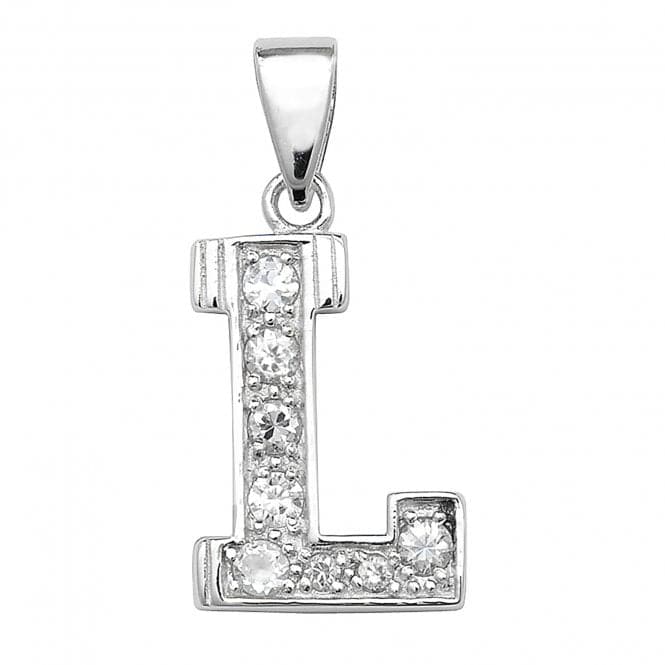 Silver Zirconia Set Initial Pendant G6125/LAcotis Silver JewelleryTH - G6125/L