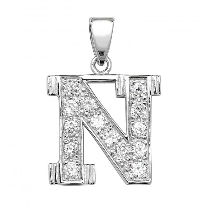 Silver Zirconia Set Initial Pendant G6125/NAcotis Silver JewelleryTH - G6125/N