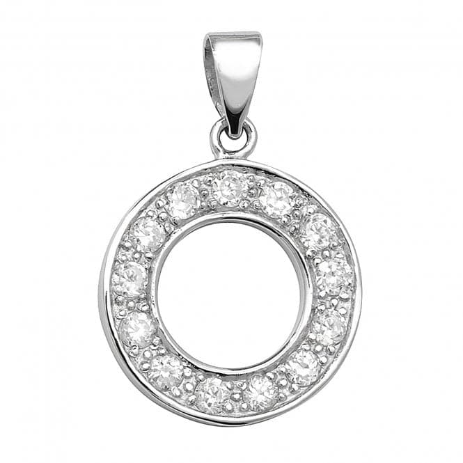 Silver Zirconia Set Initial Pendant G6125/OAcotis Silver JewelleryTH - G6125/O