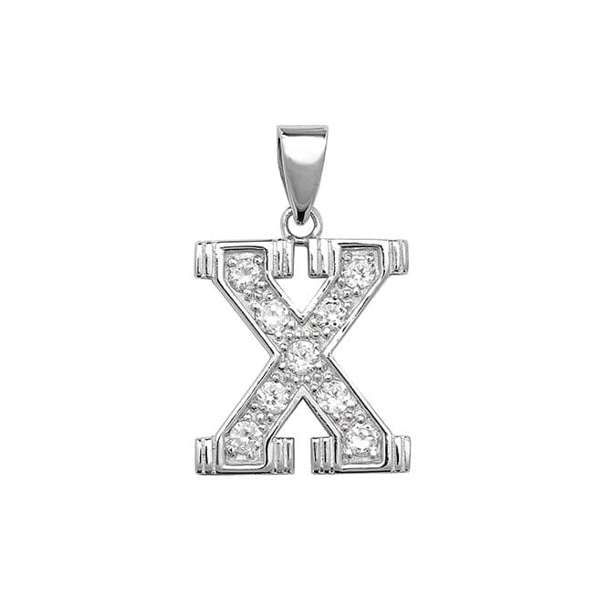 Silver Zirconia Set Initial Pendant G6125/XAcotis Silver JewelleryTH - G6125/X