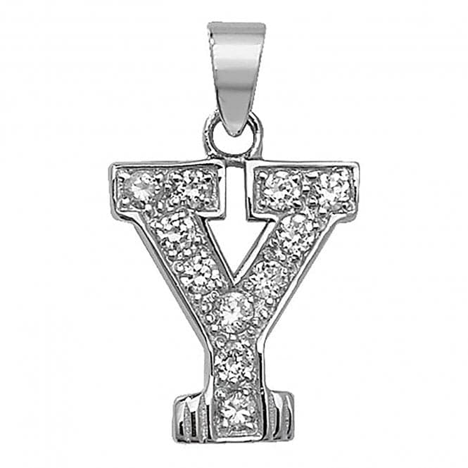 Silver Zirconia Set Initial Pendant G6125/YAcotis Silver JewelleryTH - G6125/Y