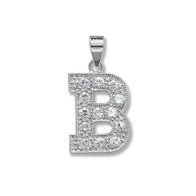 Silver Zirconia Set Initial Pendant G6126/BAcotis Silver JewelleryTH - G6126/B