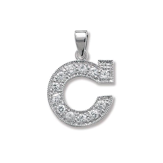 Silver Zirconia Set Initial Pendant G6126/CAcotis Silver JewelleryTH - G6126/C