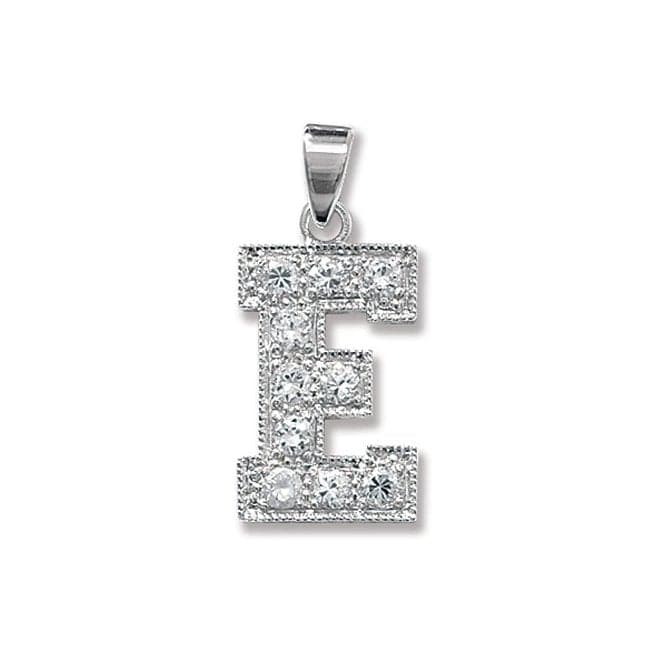 Silver Zirconia Set Initial Pendant G6126/EAcotis Silver JewelleryTH - G6126/E