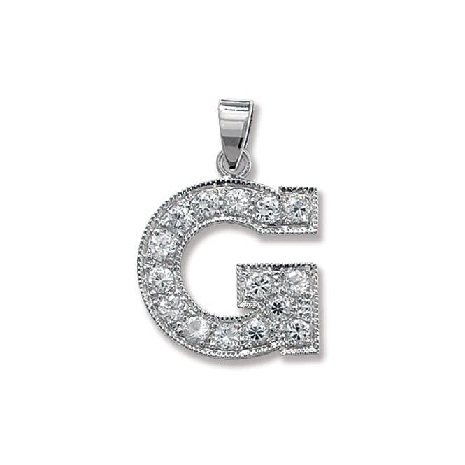 Silver Zirconia Set Initial Pendant G6126/GAcotis Silver JewelleryTH - G6126/G