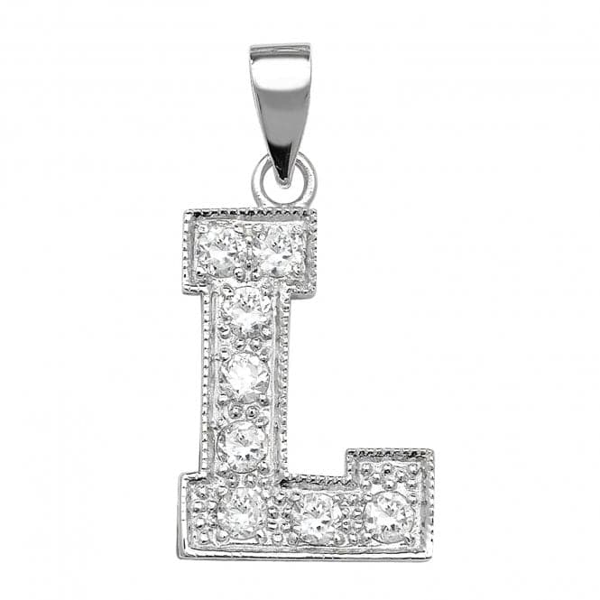 Silver Zirconia Set Initial Pendant G6126/LAcotis Silver JewelleryTH - G6126/L