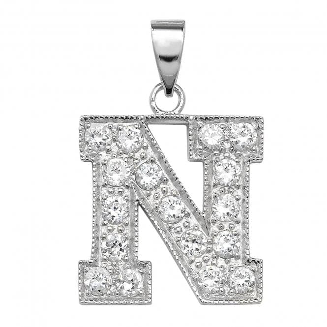 Silver Zirconia Set Initial Pendant G6126/NAcotis Silver JewelleryTH - G6126/N