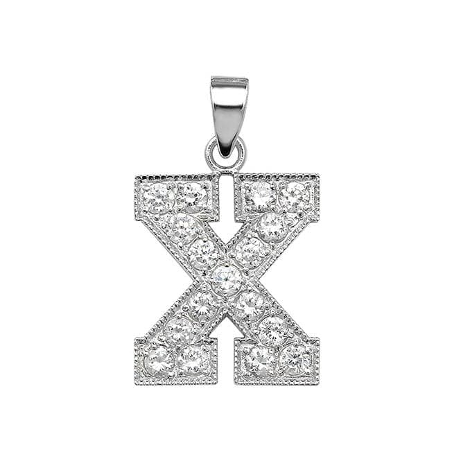 Silver Zirconia Set Initial Pendant G6126/XAcotis Silver JewelleryTH - G6126/X