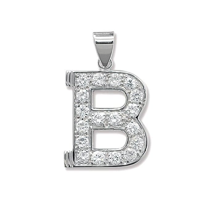 Silver Zirconia Set Initial Pendant G6127/BAcotis Silver JewelleryTH - G6127/B