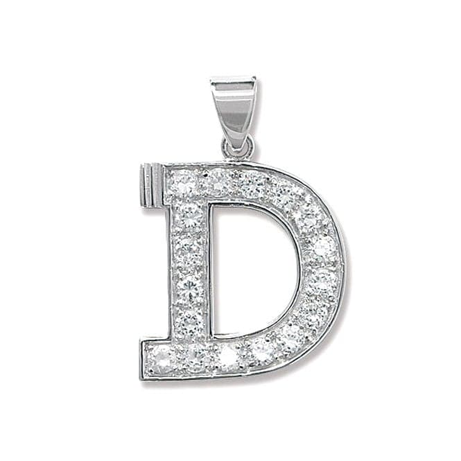 Silver Zirconia Set Initial Pendant G6127/DAcotis Silver JewelleryTH - G6127/D