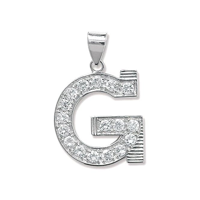 Silver Zirconia Set Initial Pendant G6127/GAcotis Silver JewelleryTH - G6127/G