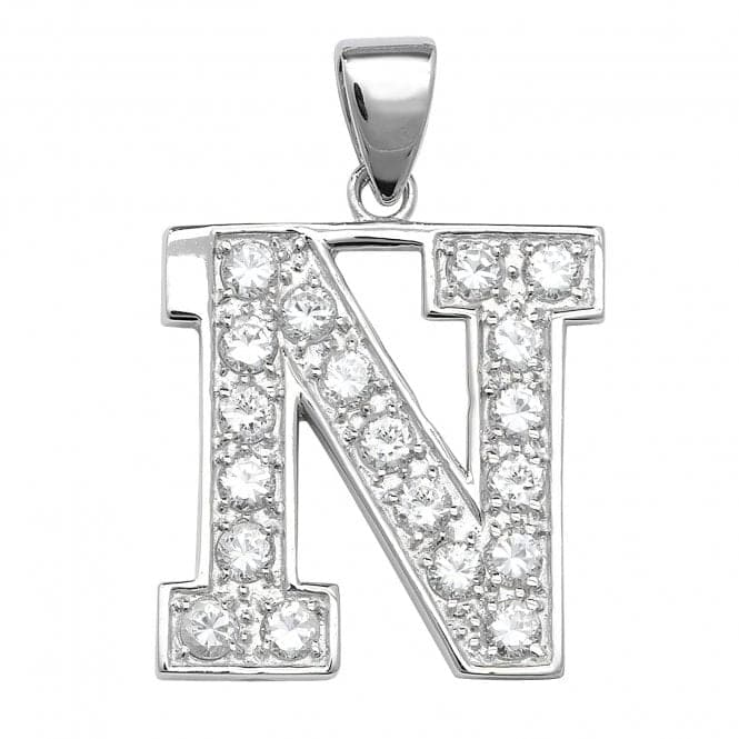 Silver Zirconia Set Initial Pendant G6127/NAcotis Silver JewelleryTH - G6127/N