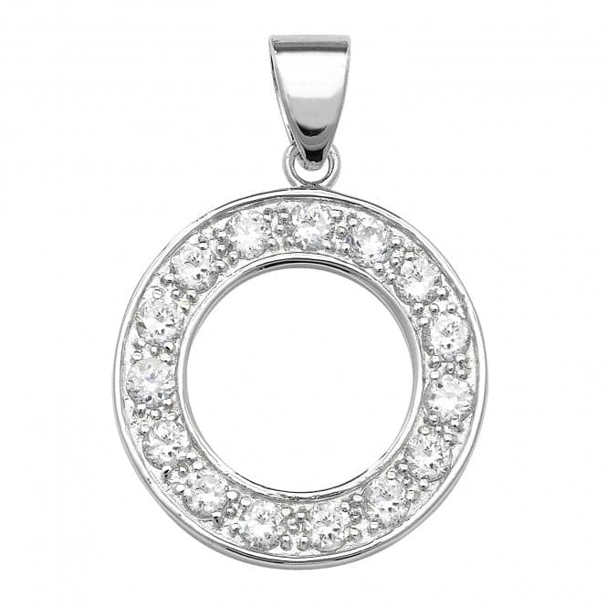 Silver Zirconia Set Initial Pendant G6127/OAcotis Silver JewelleryTH - G6127/O