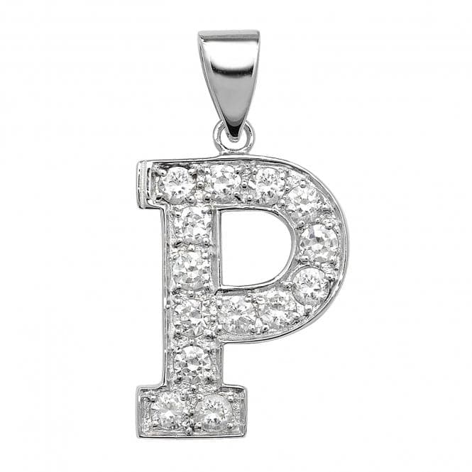 Silver Zirconia Set Initial Pendant G6127/PAcotis Silver JewelleryTH - G6127/P