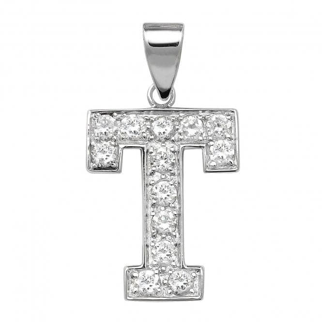 Silver Zirconia Set Initial Pendant G6127/TAcotis Silver JewelleryTH - G6127/T