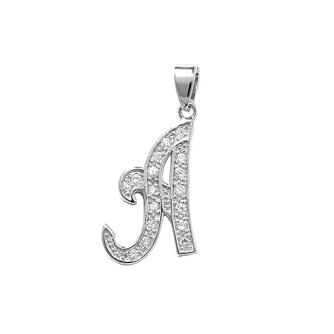 Silver Zirconia Set Initial Pendant G6128/AAcotis Silver JewelleryTH - G6128/A