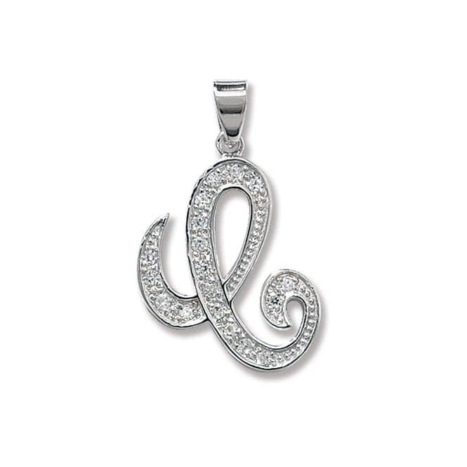 Silver Zirconia Set Initial Pendant G6128/CAcotis Silver JewelleryTH - G6128/C