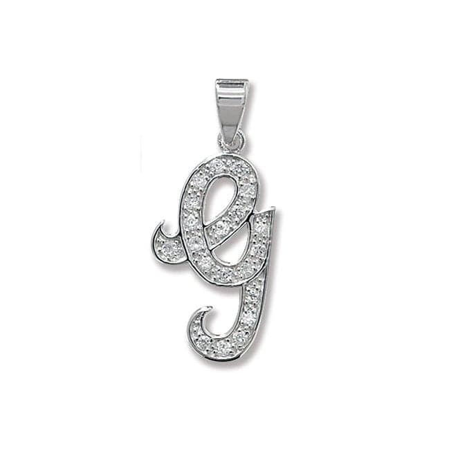 Silver Zirconia Set Initial Pendant G6128/GAcotis Silver JewelleryTH - G6128/G