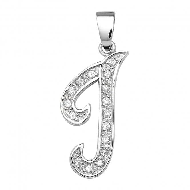 Silver Zirconia Set Initial Pendant G6128/IAcotis Silver JewelleryTH - G6128/I