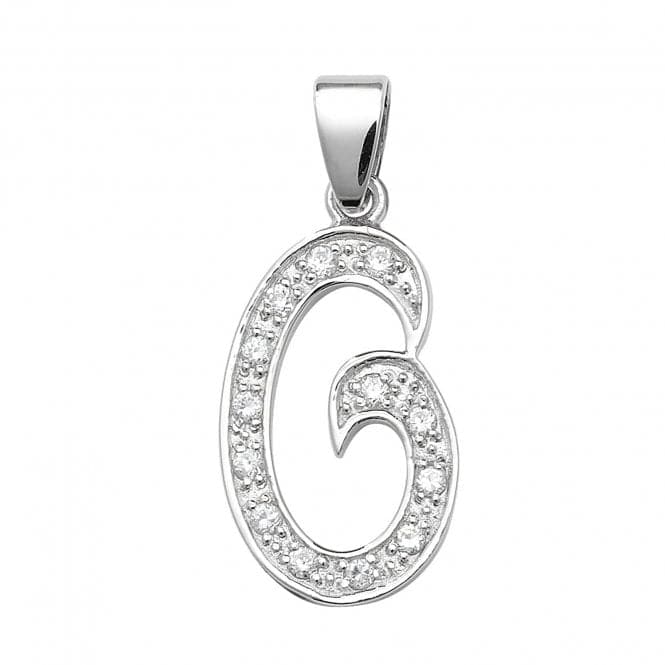 Silver Zirconia Set Initial Pendant G6128/OAcotis Silver JewelleryTH - G6128/O