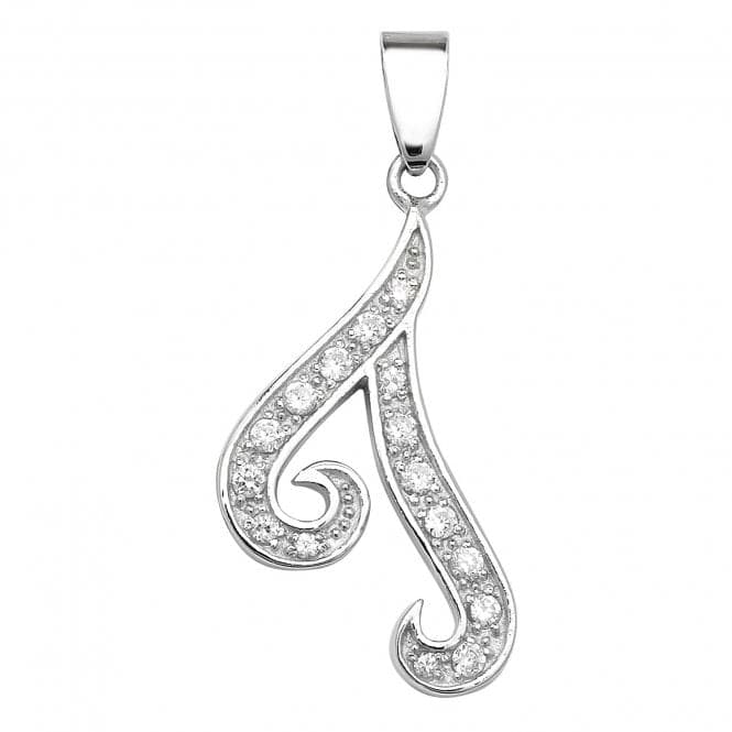 Silver Zirconia Set Initial Pendant G6128/TAcotis Silver JewelleryTH - G6128/T