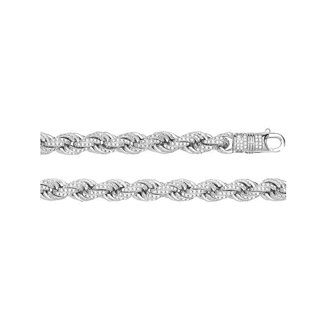 Silver Zirconia Set Rope Chain G1361Acotis Silver JewelleryG1361/08