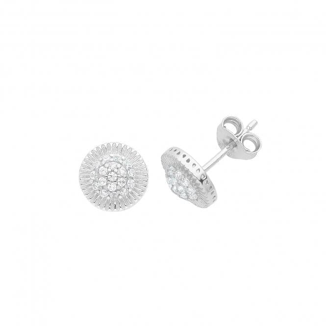 Silver Zirconia Set Round Stud Earrings G51292Acotis Silver JewelleryTH - G51292