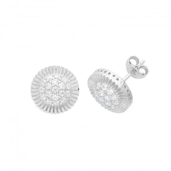 Silver Zirconia Set Round Stud Earrings G51293Acotis Silver JewelleryTH - G51293