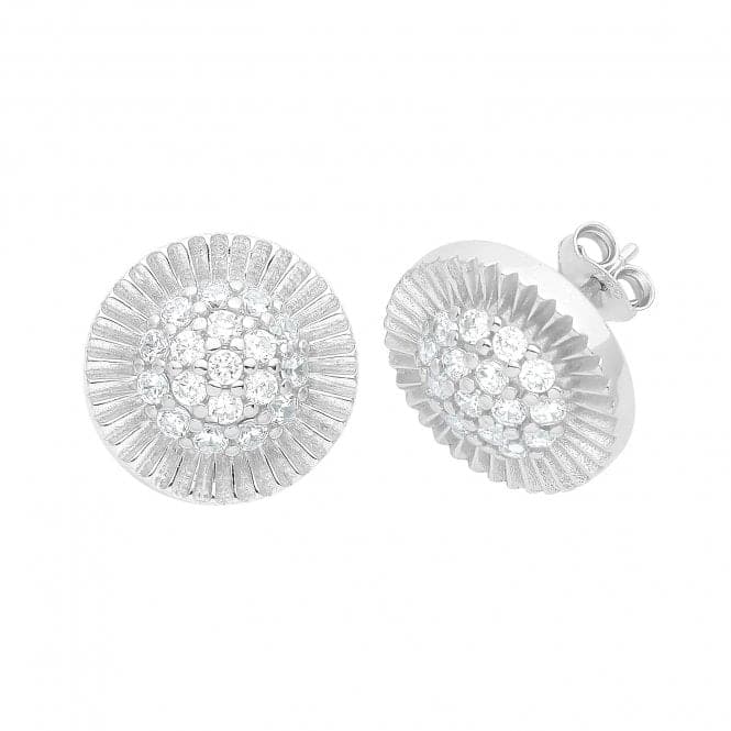 Silver Zirconia Set Round Stud Earrings G51294Acotis Silver JewelleryTH - G51294