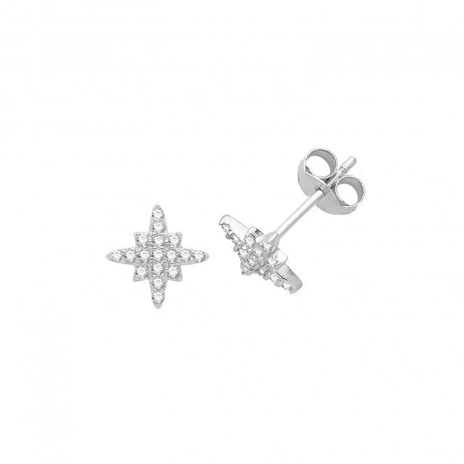 Silver Zirconia Set Star Stud Earrings G51234Acotis Silver JewelleryTH - G51234