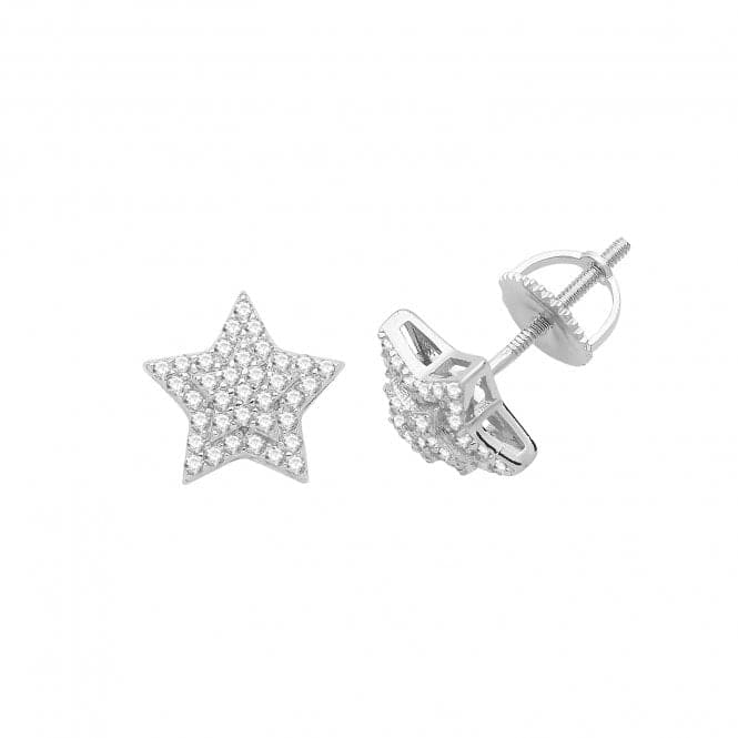 Silver Zirconia Set Star Stud Earrings G51235Acotis Silver JewelleryTH - G51235