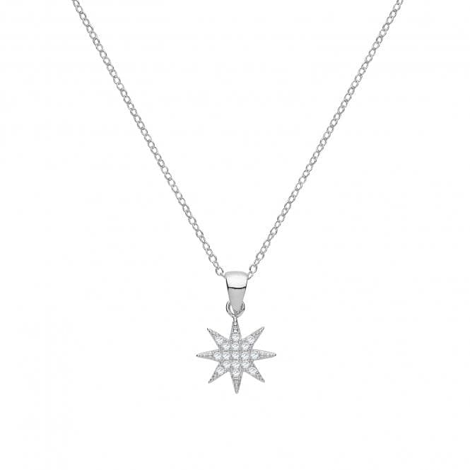 Silver Zirconia Star Necklace G3360Acotis Silver JewelleryTH - G3360