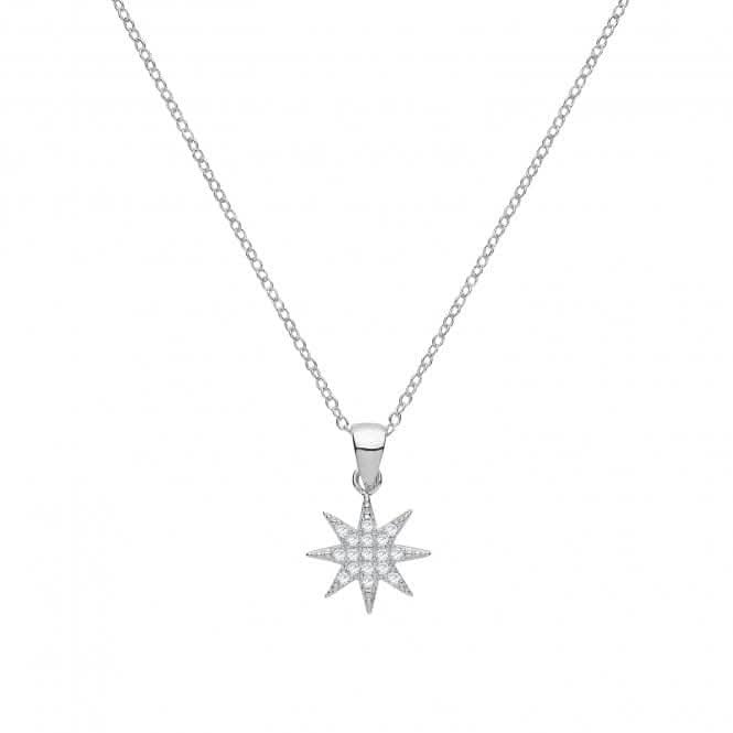 Silver Zirconia Star Necklace G3360Acotis Silver JewelleryTH - G3360