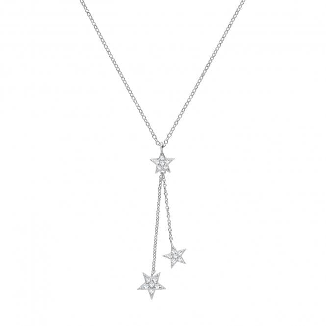 Silver Zirconia Triple Star Necklace G3363Acotis Silver JewelleryTH - G3363