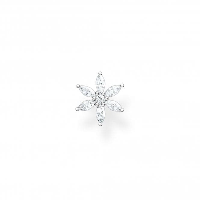 Silver Zirconia White Flower Single Ear Stud H2196 - 051 - 14Thomas Sabo Charm Club CharmingH2196 - 051 - 14