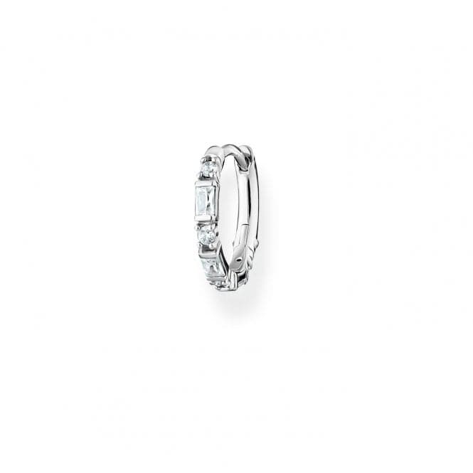 Silver Zirconia White Stones Single Hoop Earring CR666 - 051 - 14Thomas Sabo Charm Club CharmingCR666 - 051 - 14