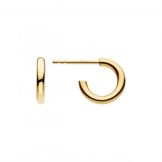 Simple Gold Plated 10mm Stud Hoop Earrings 66855GDDew66855GD