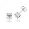Single Stone 6mm Assher Cut Claw Set Earrings SEG0096Silver & CoSEG0096