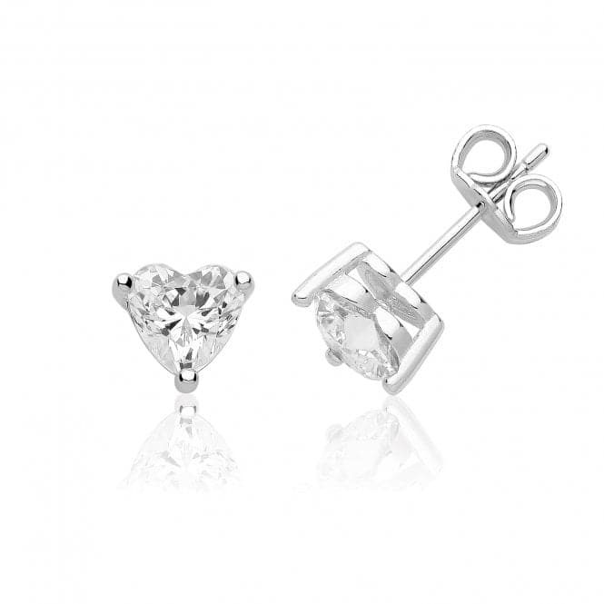 Single Stone 6mm Heart Cut Claw Set Earrings SEG0099Silver & CoSEG0099