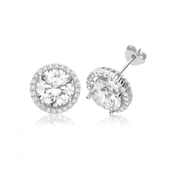 Siver Zirconia Helo Cluster Studs G51369Acotis Silver JewelleryTH - G51369