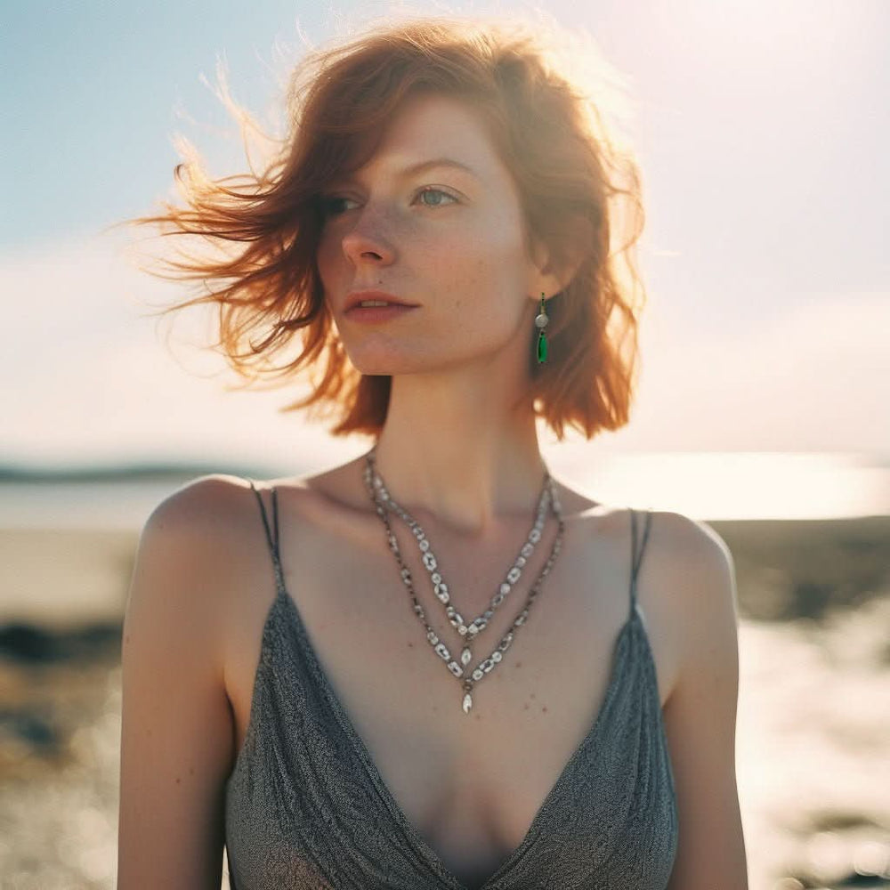 Green Crystal Huggie Earrings