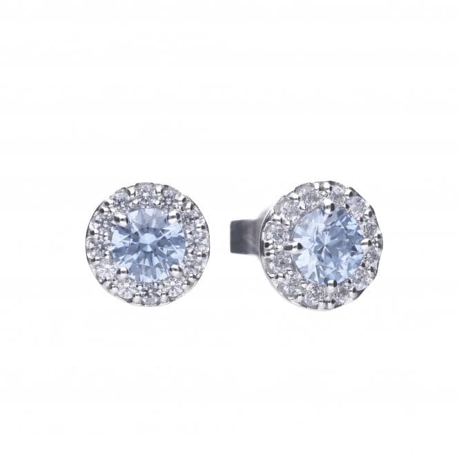 Sky Blue Cubic Zirconia Pave Studs Earrings E5776DiamonfireE5776