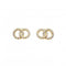 Small Double Circle Link Zirconia Gold Plated Stud Earrings 3379GCZDew3379GCZ