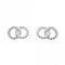 Small Double Circle Link Zirconia Stud Earrings 3379CZDew3379CZ