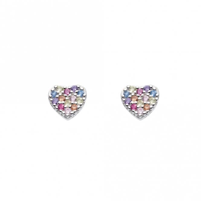 Small Heart Multi Zirconia Stud Earrings 37814MCZDew37814MCZ