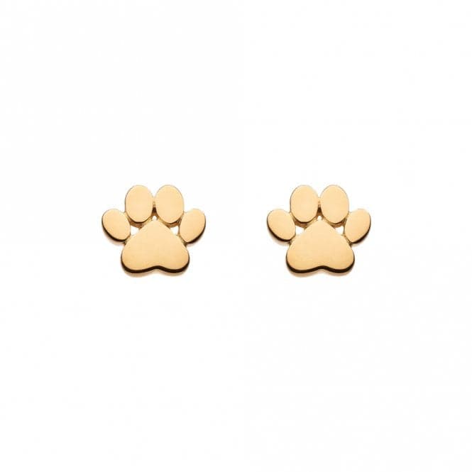 Small Paw Print Gold Plated Stud Earrings 4767GDDew4767GD