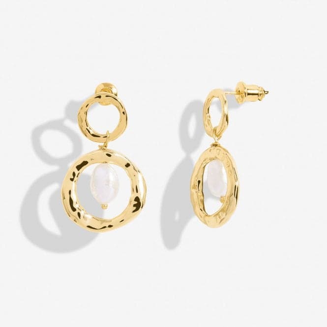 Solaria Baroque Pearl Gold Plated Hoop Earrings 7156Joma Jewellery7156