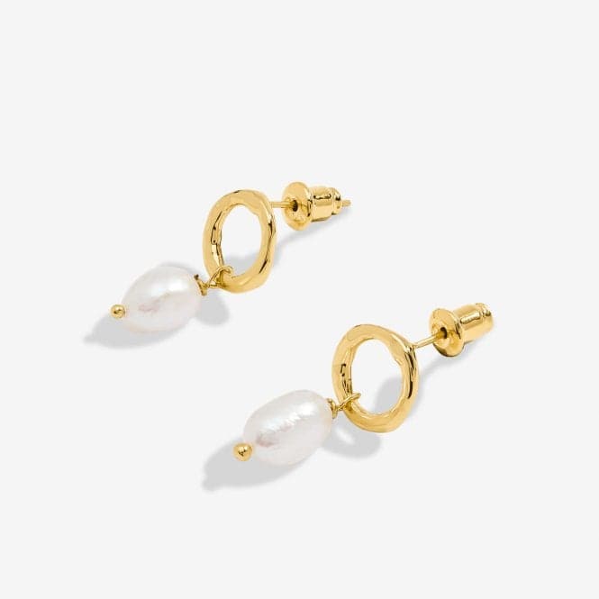 Solaria Baroque Pearl Loop Gold Plated Hoop Earrings 7162Joma Jewellery7162