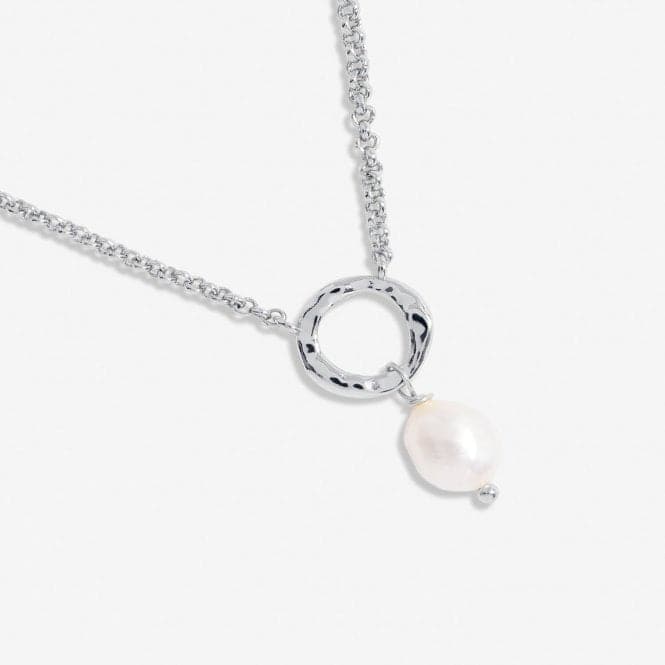 Solaria Baroque Pearl Silver Plated Zirconia 46cm + 5cm Necklace 7166Joma Jewellery7166