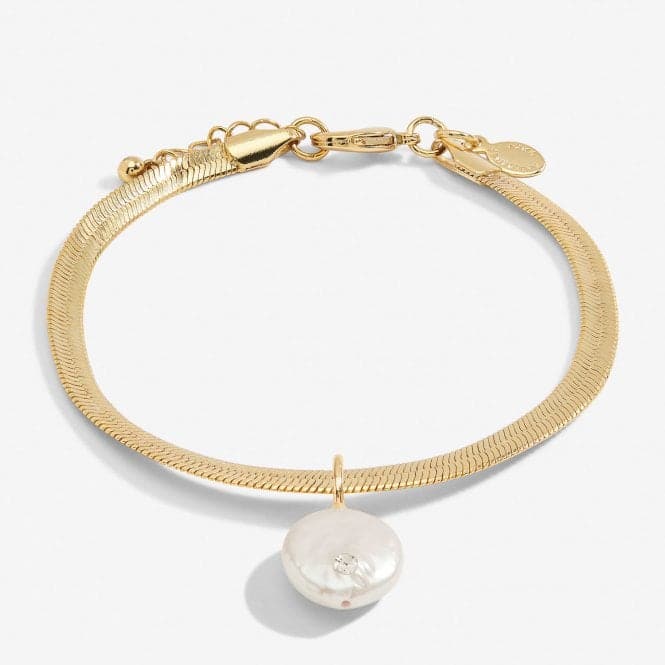 Solaria Coin Pearl Gold Plated Pendant 18cm + 3cm Bracelet 7158Joma Jewellery7158